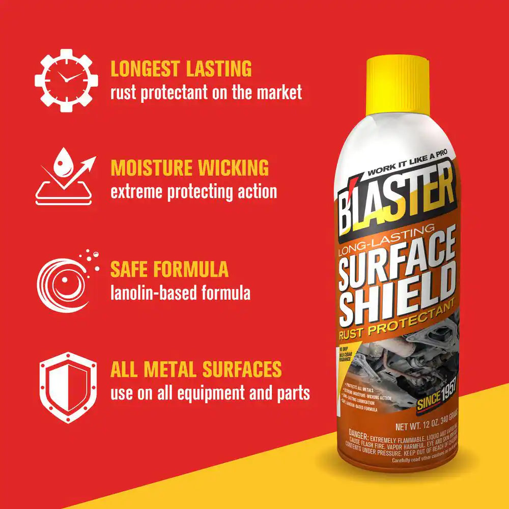 12 Oz. Long-Lasting Surface Shield Rust and Corrosion Protectant, Lubricant Spray (Pack of 6)