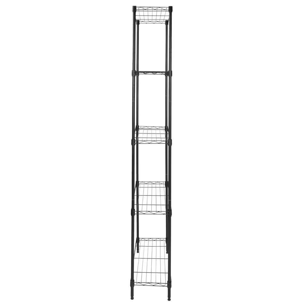 5-Tier Steel Wire Shelving Unit in Black 24 In. W X 72 In. H X 10 In. D