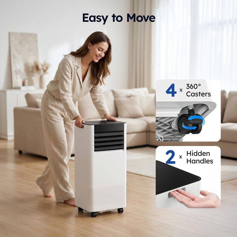 8000 BTU Portable Air Conditioner 250 Sq. Ft. with Dehumidifier and Fan in White, Wifi and Remote Control