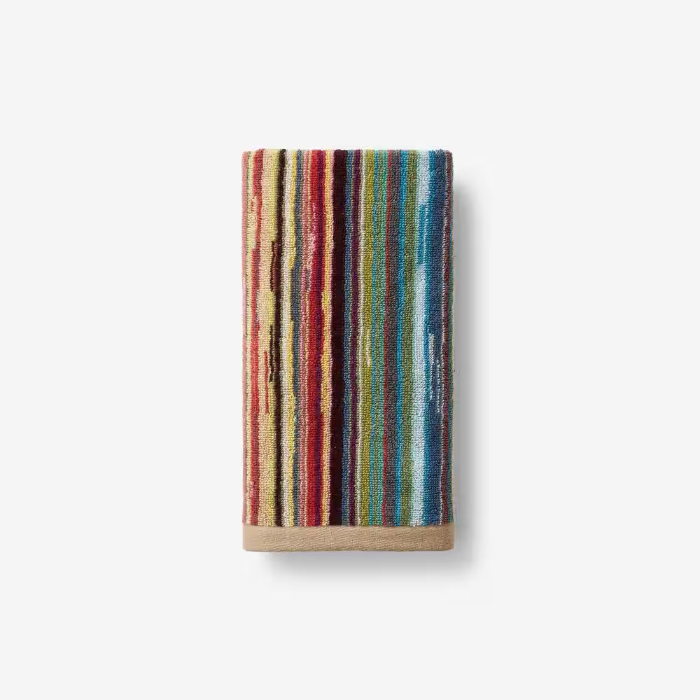 Rhythm Multicolored Striped Cotton Single Hand Towel