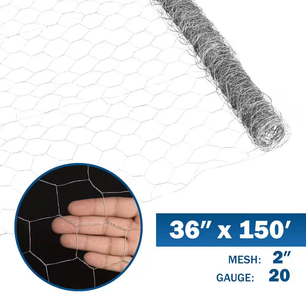 3 Ft. X 150 Ft. 20-Gauge Poultry Netting with 2 In. Mesh