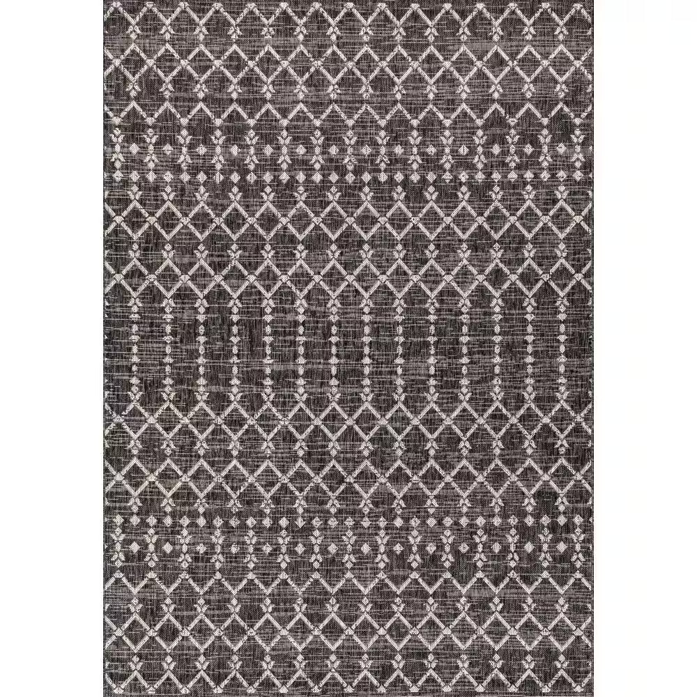 Ourika Black/Gray 8 Ft. X 10 Ft. Moroccan Indoor/Outdoor Area Rug