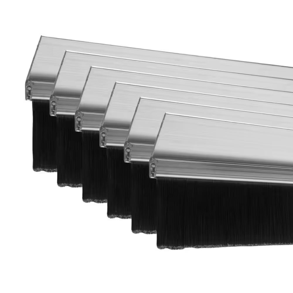 Garage Door Brush Weather Seal with Aluminum Retainer with 1 In. Brush - Single Car Garage