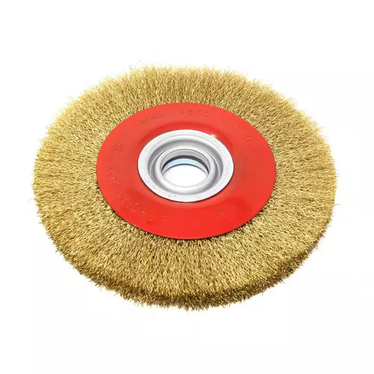 8 In. X 3/4 In. Crimped Steel Bench Wire Wheel with Arbor Adapters