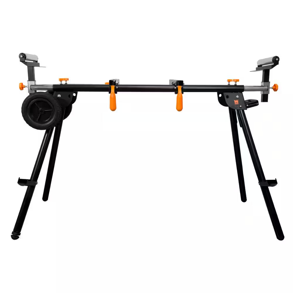 Collapsible Rolling Miter Saw Stand with 3 Onboard Outlets