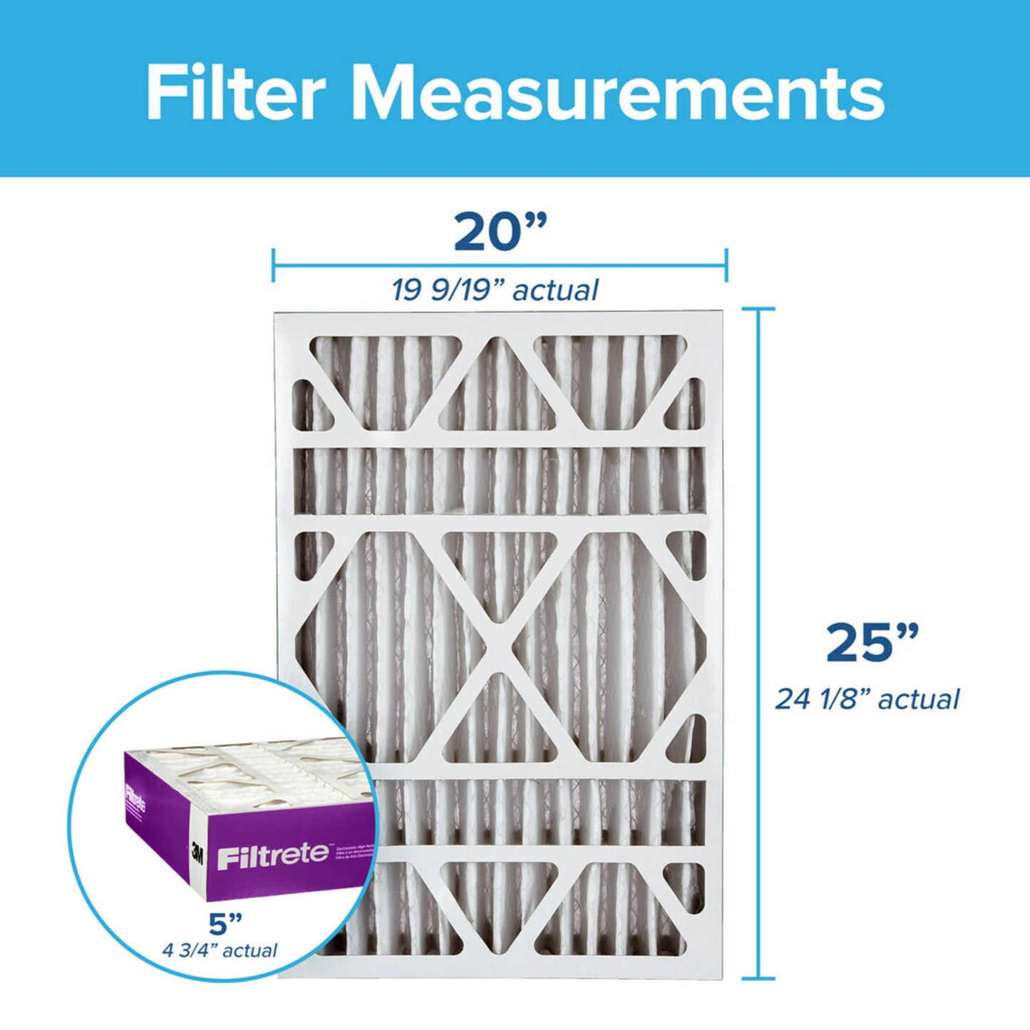 20 X 25 X 5 MERV 12 1550 MPR Allergen, Bacteria and Virus Electrostatic Pleated Air Filter