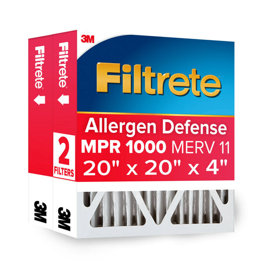20 X 20 X 4 MERV 11 1000 MPR Allergen Defense Electrostatic Pleated Air Filter 2 -Pack