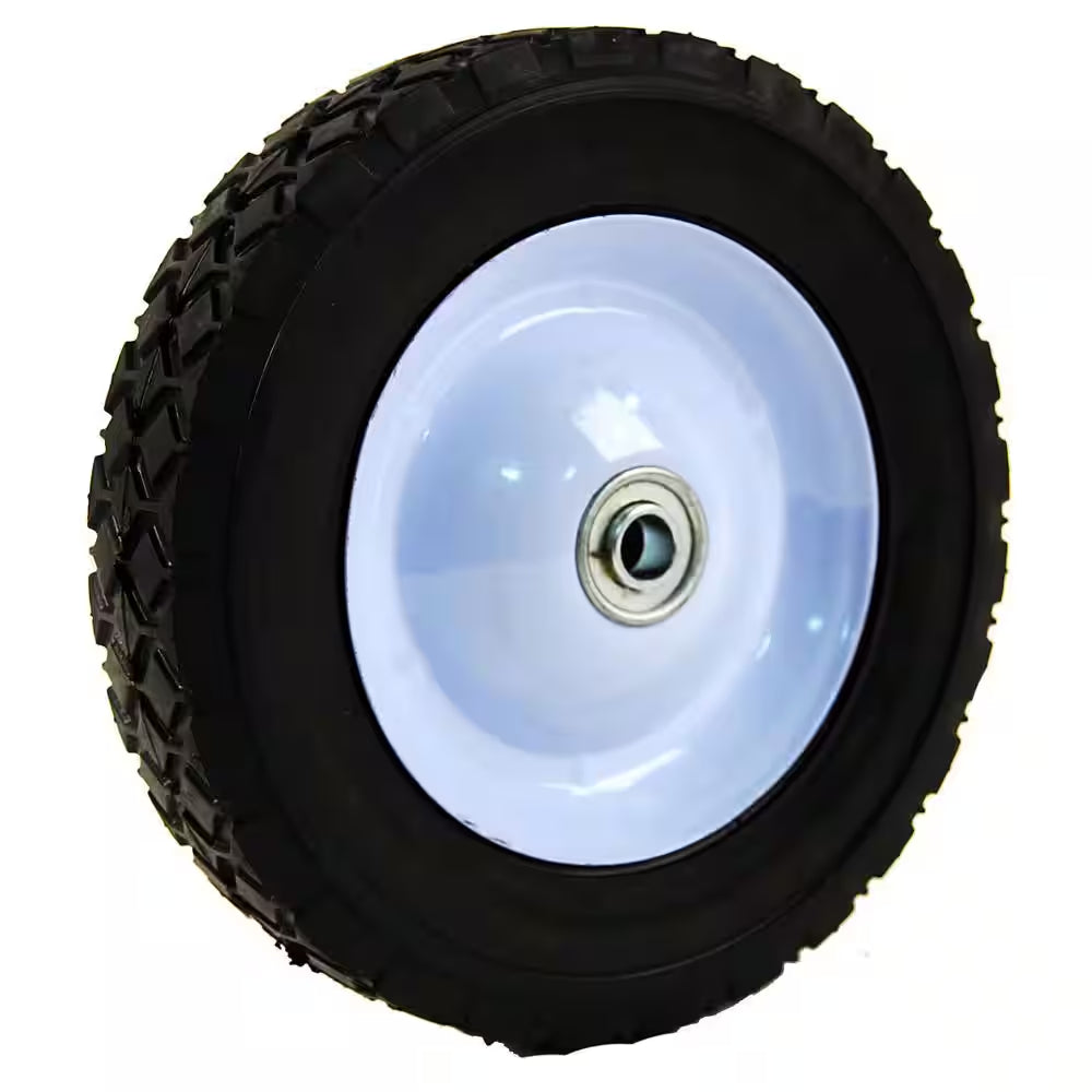 8 In. X 1.75 In. Universal Steel Wheel with Shielded Ball Bearings for Extended Life and an Offset Hub