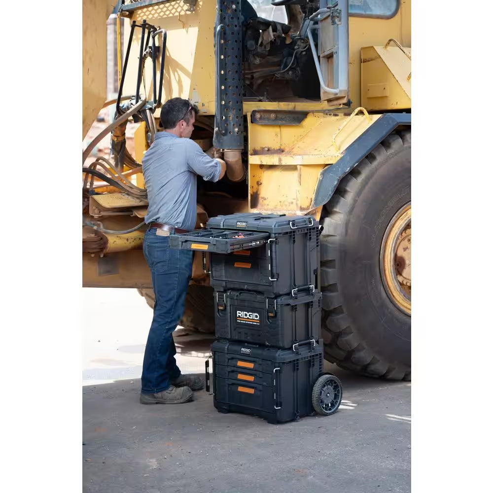 Pro Gear System Gen 2.0 14.6 In. W Black Resin XL 3 Drawer Durable Hand Tool Box with Dividers for Internal Organization