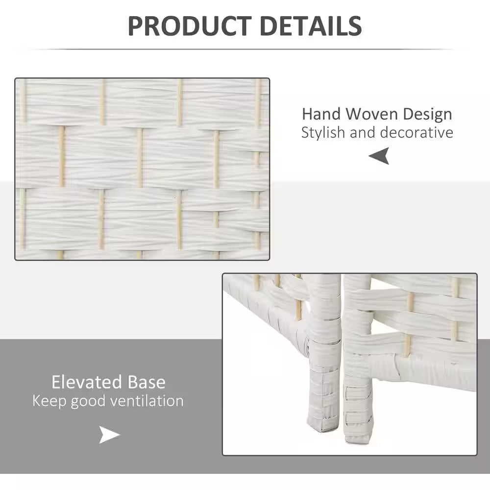 70.9 In. Room Divider, 6 Panels Folding Privacy Screen, Portable Wicker Weave Partition Wall Divider for Bedroom