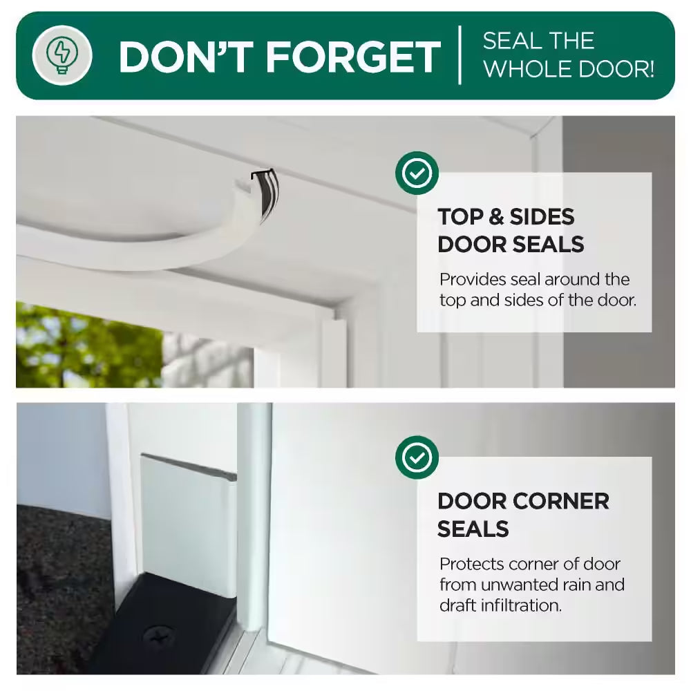 Heavy Duty 2 In. X 3/4 In. Interior/Exterior White Aluminum and Vinyl Screw-On Door Sweep