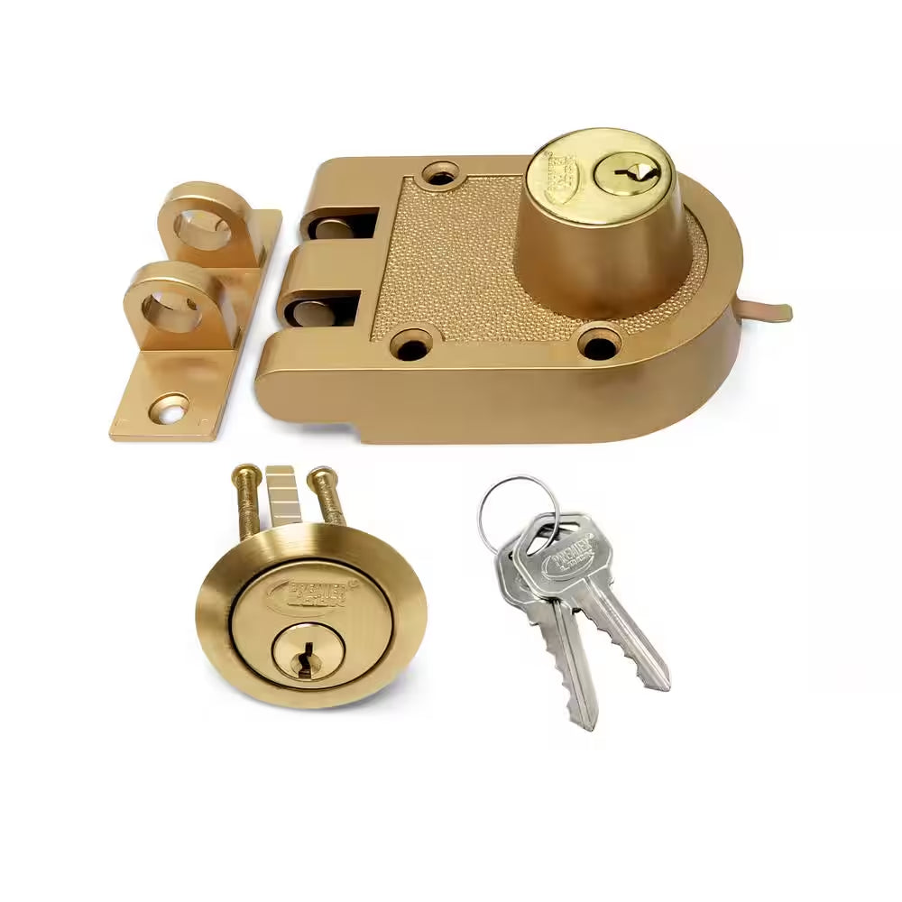 Bronze Lacquer High Security Double Cylinder Jimmy Proof Die Cast Deadbolt Lock with Flat Strike and 2 KW1 Keys