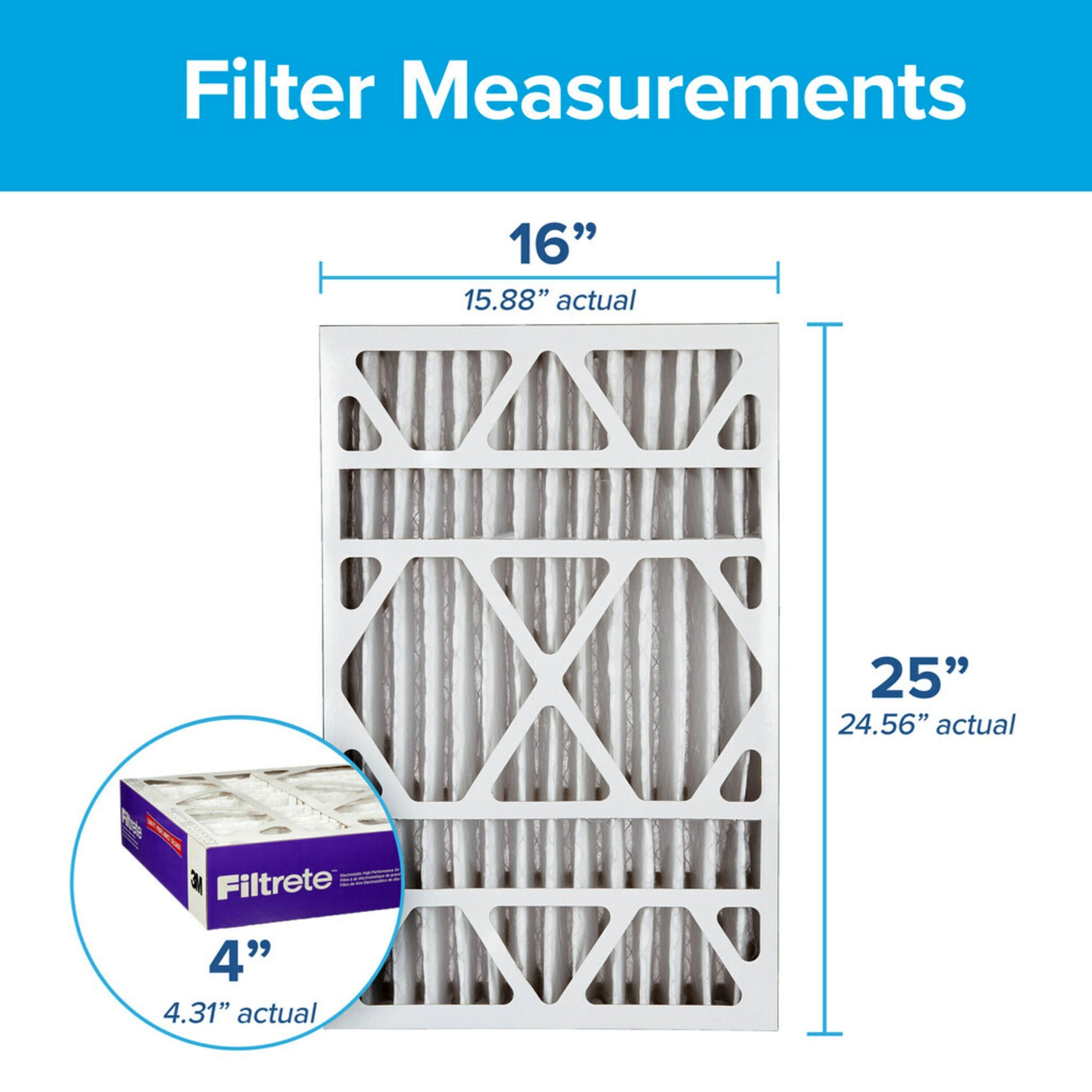 16 X 25 X 4 MERV 12 1550 MPR Allergen, Bacteria and Virus Electrostatic Pleated Air Filter