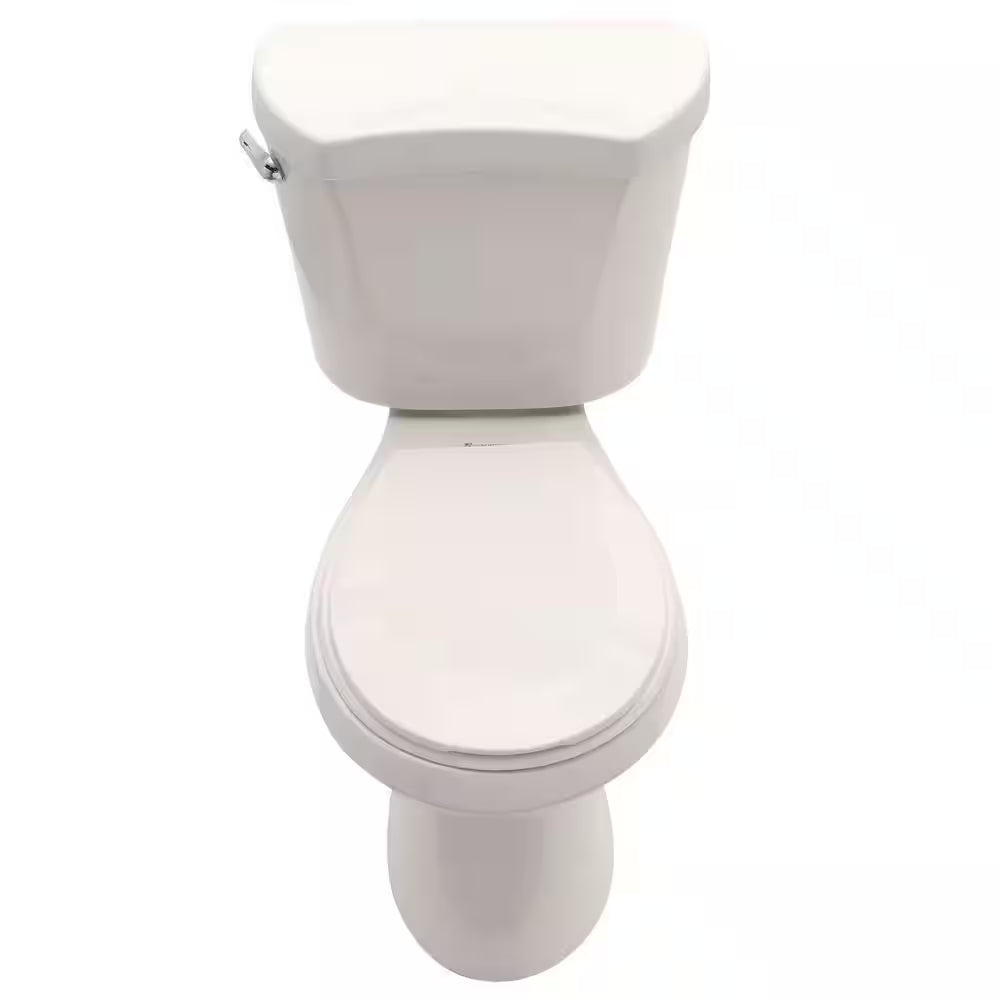 12 Inch Rough in Two-Piece 1.28 GPF Single Flush round Toilet in White Seat Included