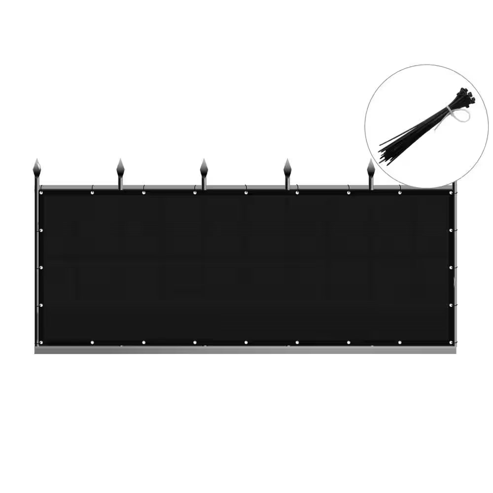 3 X 10 Ft. Privacy Fence Screen Heavy-Duty 90% Blockage Shade Cover Fencing Net for Wall Garden Gazebo Backyard Black