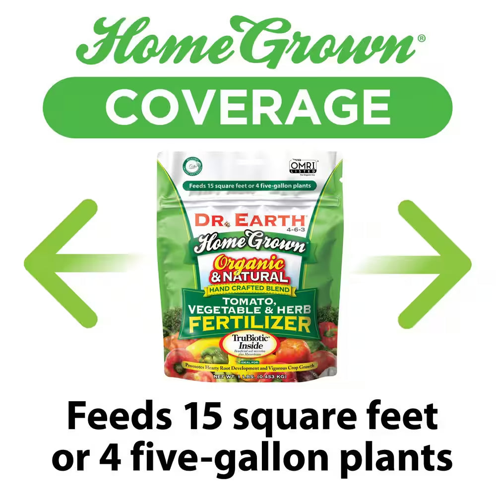 1 Lb. 15 Sq. Ft. Organic Home Grown Tomato Vegetable and Herb Dry Fertilizer
