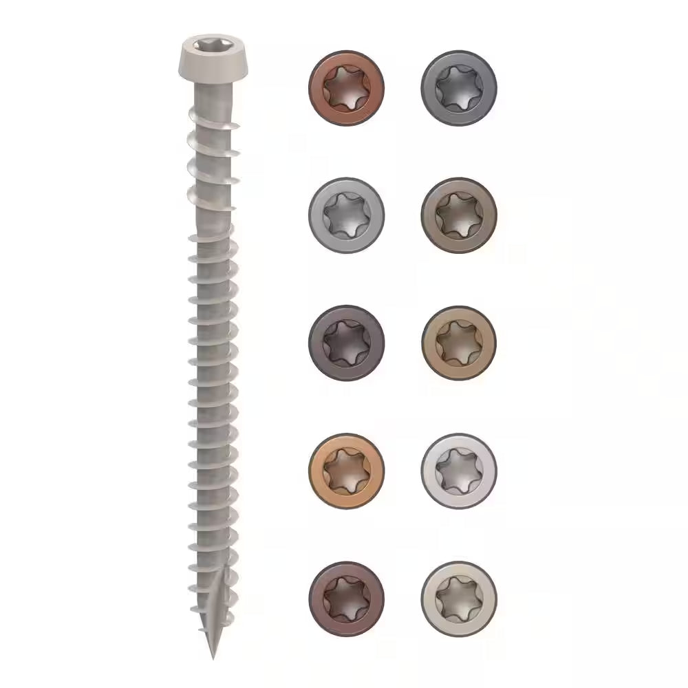 #10 2-1/2 In. Stone Gray Star Drive Trim-Head Composite Deck Screw (350-Count)