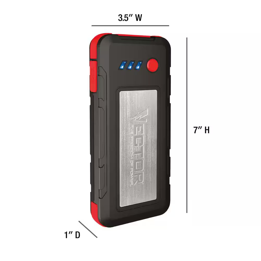 1600 Peak Amp Automotive Lithium Jump Starter, Portable Power - 15W USB-A & USB-C