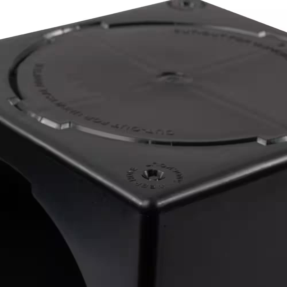 9 In. Square Catch Basin Drain Kit 2-Opening Basin, Black Plastic Grate, 2 Outlet Adapters and 1 Outlet Plug (4-Pack)