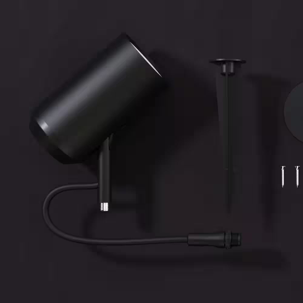 Low Voltage 1600 Lumens Black RGB Integrated LED Smart Wi-Fi Landscape Spotlight, Works W/ Alexa/Hey Google/Homekit/Siri