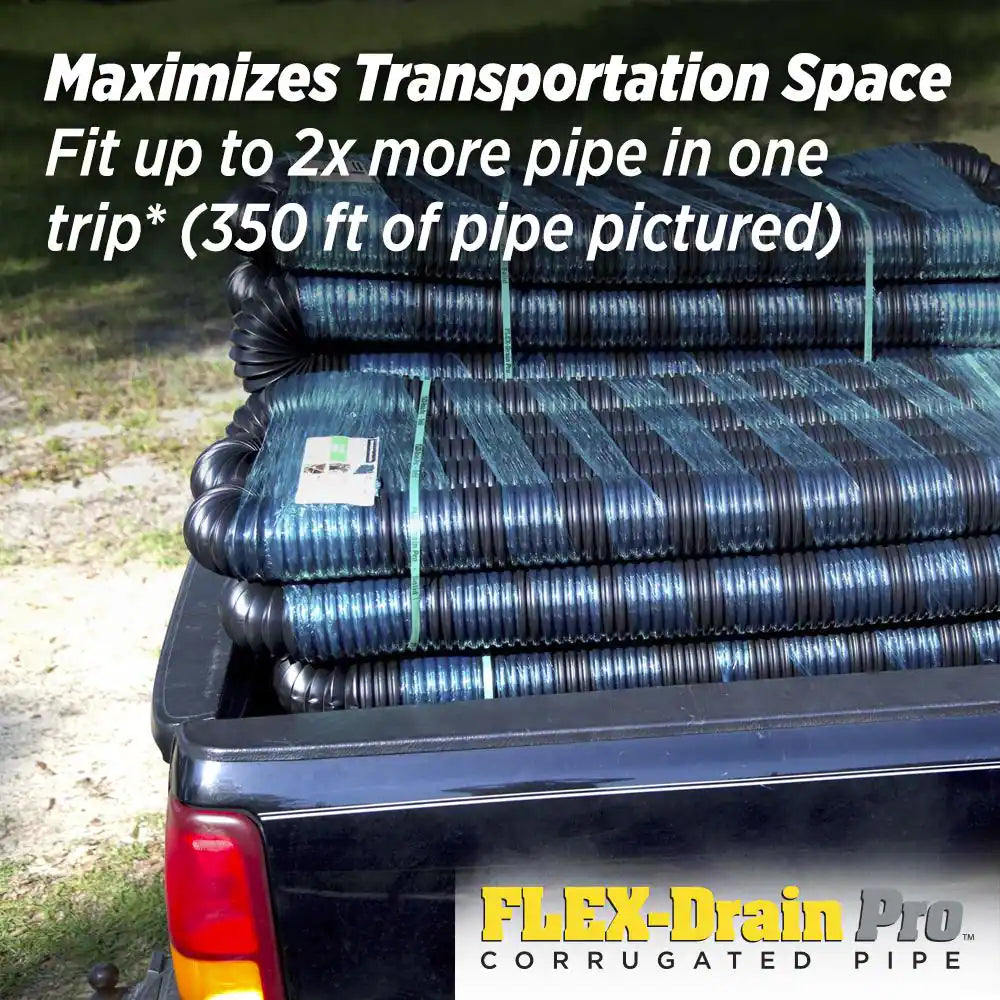 Flex Drain Pro 4 In. X 50 Ft. High Density Polyethylene Solid Drain Pipe