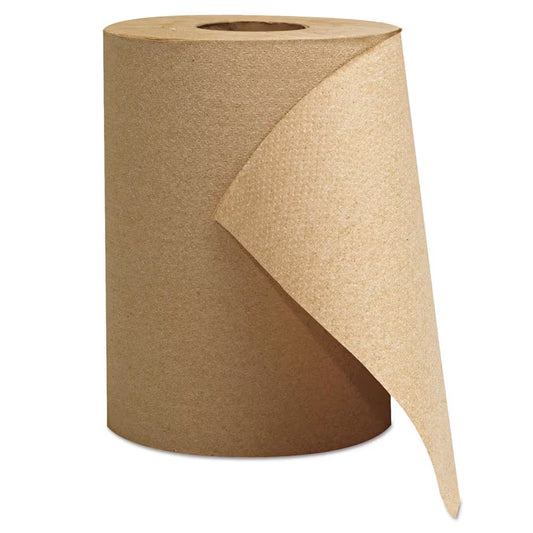 8 In. X 300 Ft., 1-Ply, Brown, Hardwound Paper Towels, (12-Rolls/Carton)