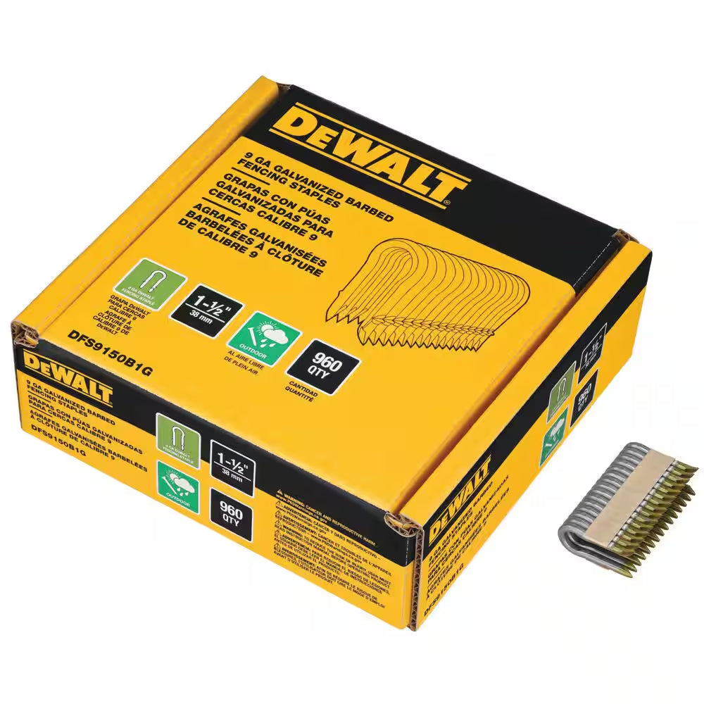 1.5 In. X 9-Gauge Galvanized Barbed Paper Tape Fencing Staples (960 per Box)