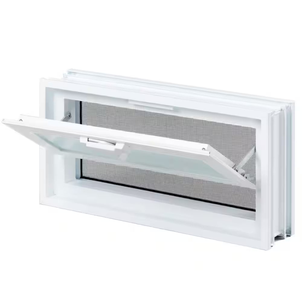 31 In. X 23.25 In. X 3.125 In. Frameless Wave Pattern Vented Glass Block Window