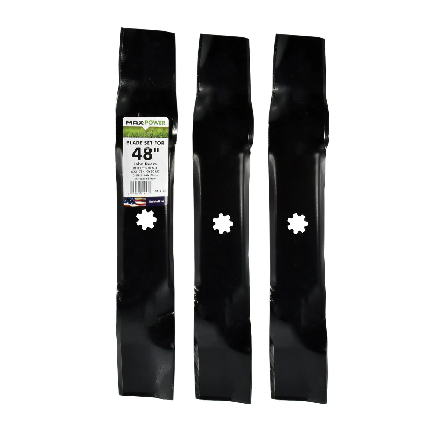 48-In Deck Standard Mower Blade for Riding Lawn 3 -Pack AM137757, AM141035, GX21784, GY20852