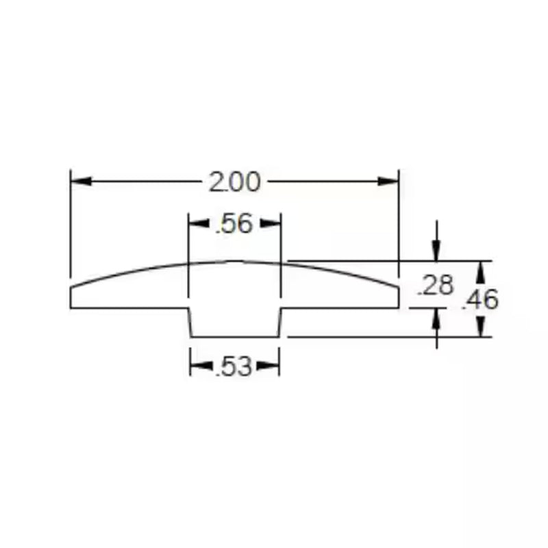 Adelle 0.28 In. Thick X 2 In. Wide X 78 In. Length High Gloss Wood T-Molding