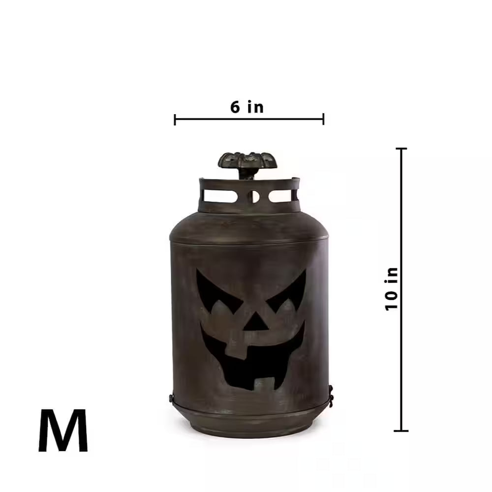 14 In. Halloween Patina Pumpkin Lanterns - Replica Propane Lanterns (Set of 3)