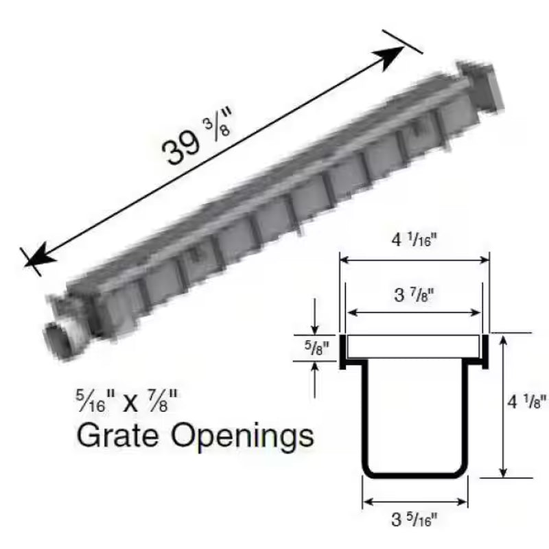 Pro Series 3 In. X 40 In. Plastic Channel Drain Kit with Grate