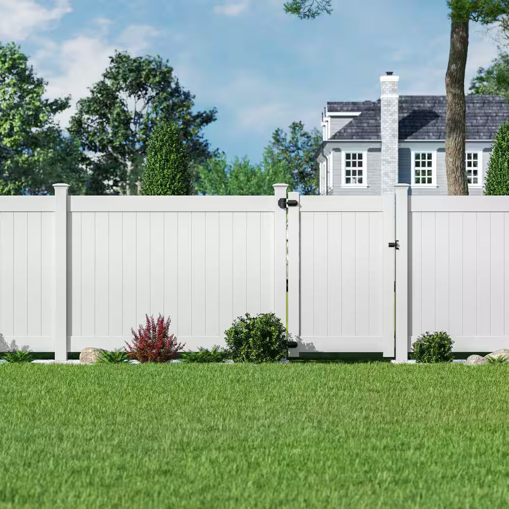 Linden 6 Ft. H X 8 Ft. W White Privacy Vinyl Fence Panel (Unassembled)