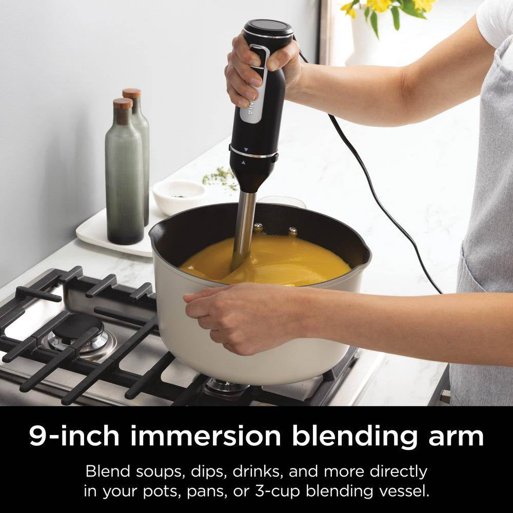 Foodi Power Mixer System, 5-Speed Black Immersion Blender and Hand Mixer