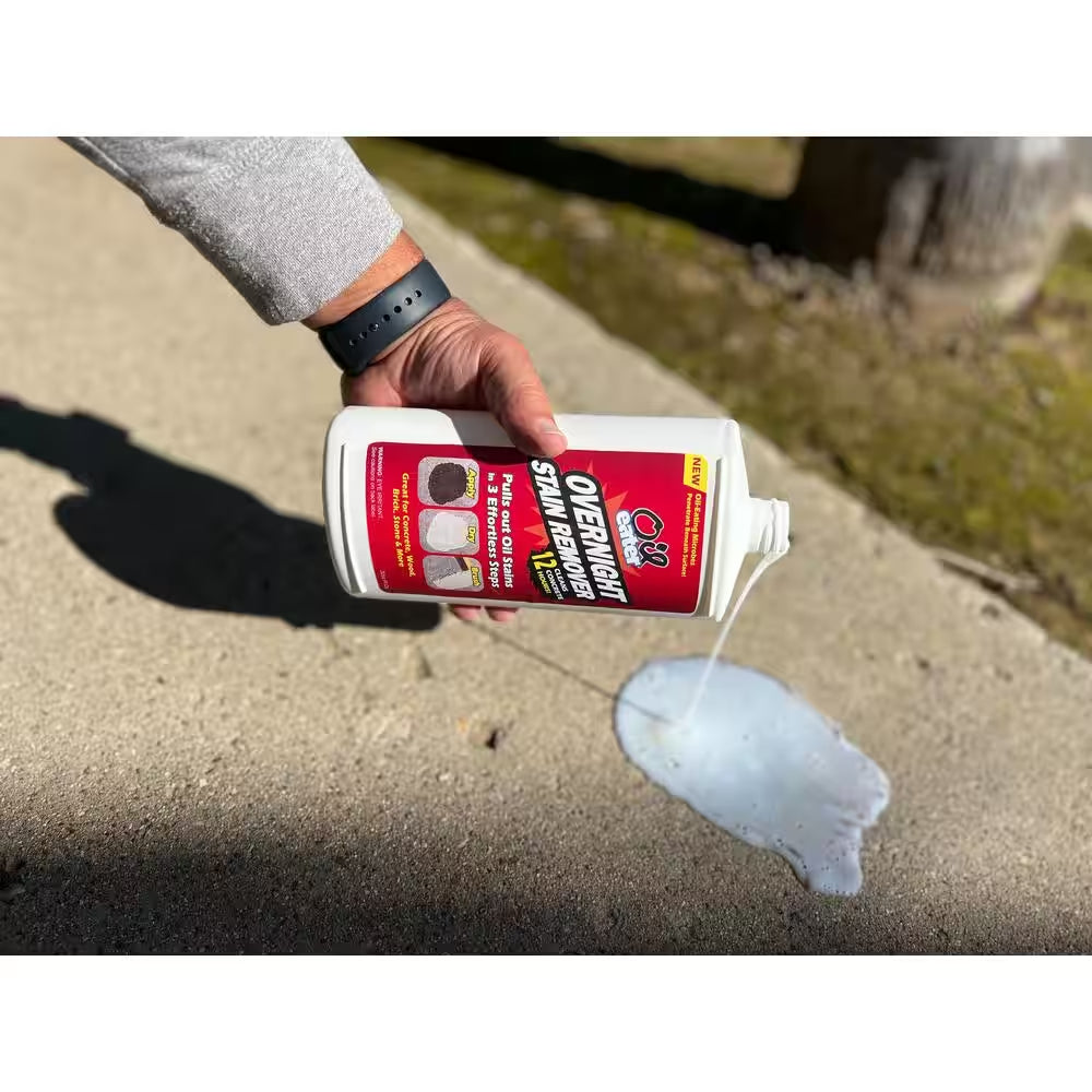 32 Oz. Overnight Stain Remover for Cleaning Oil Stains on Concrete, Driveway, Pavers and Garage Floors (1-Pack)