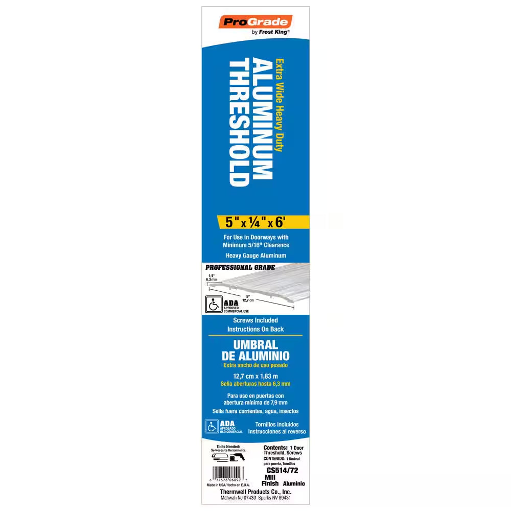 5 In. X 1/4 In. X 72 In. Commercial Threshold