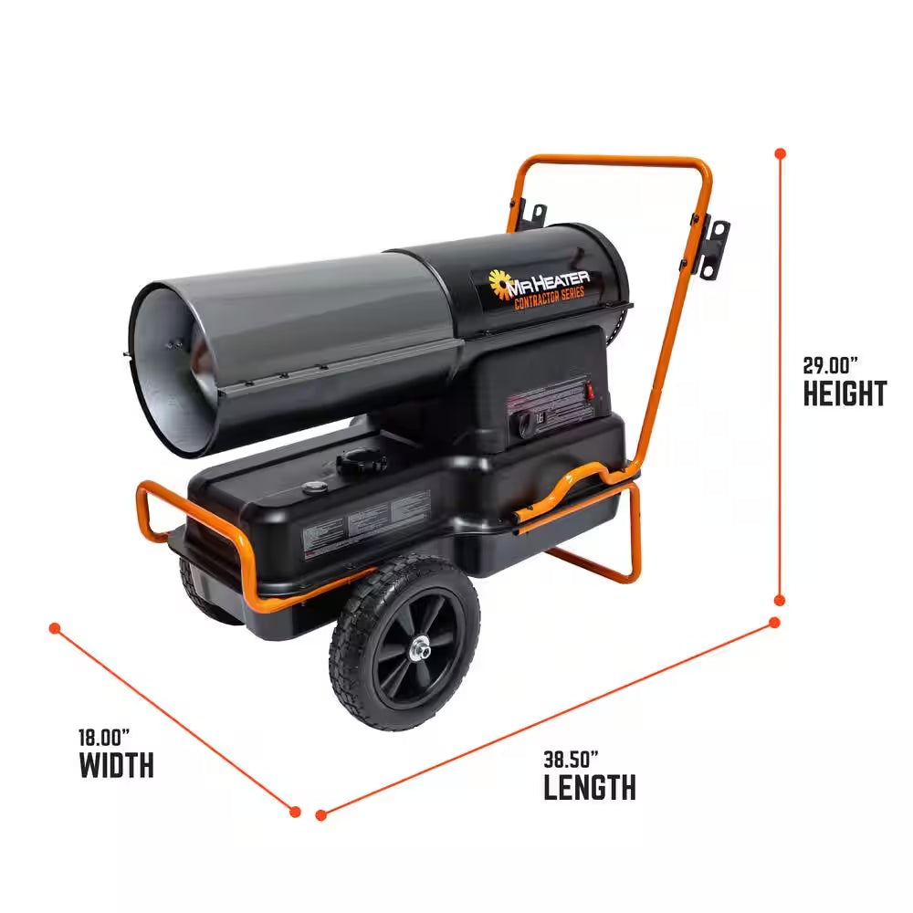 Contractor Series 140,000 BTU Black Forced Air Kerosene/Diesel Outdoor Space Heater with Thermostat
