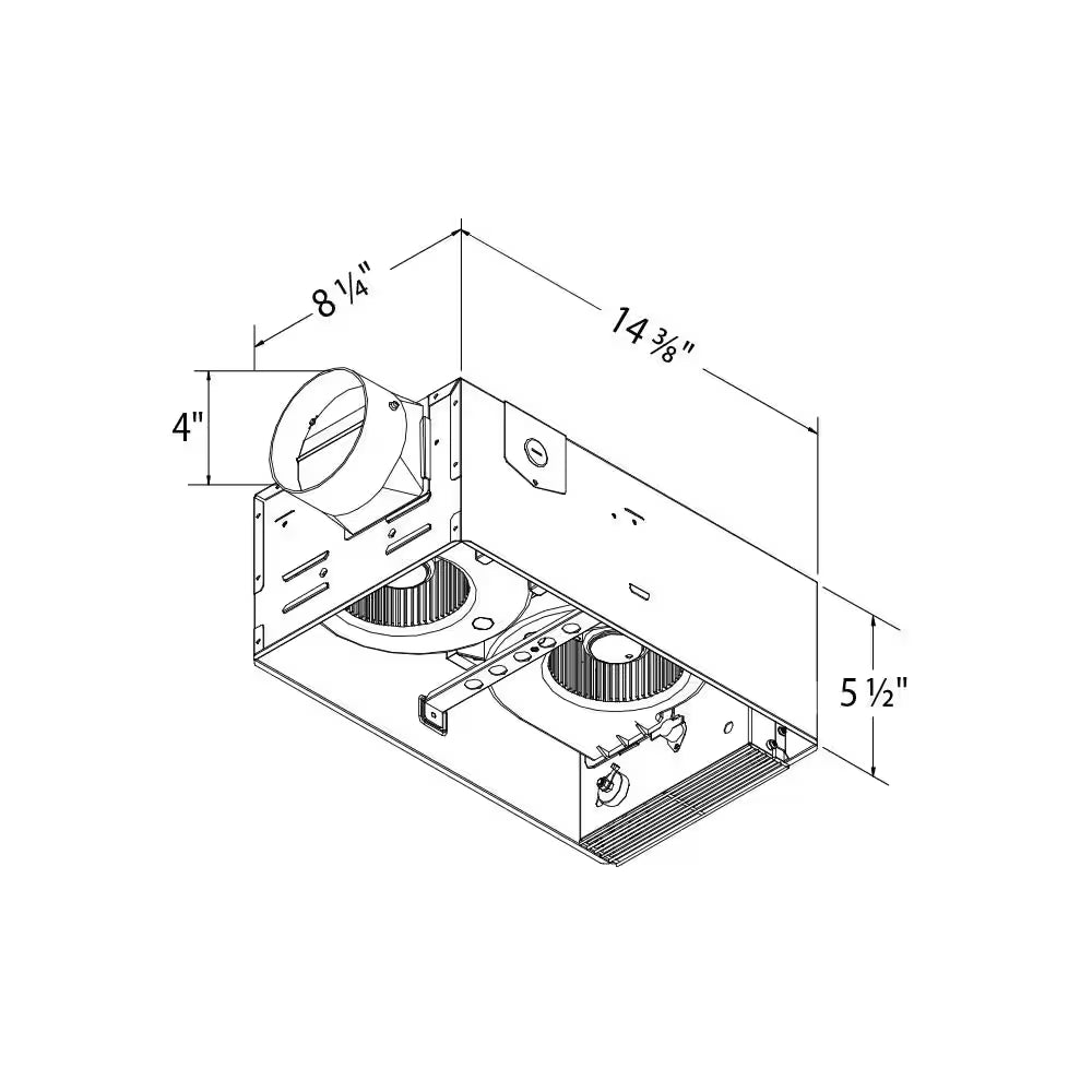 Radiance Series 80 CFM Ceiling Bathroom Exhaust Fan with Light and Heater
