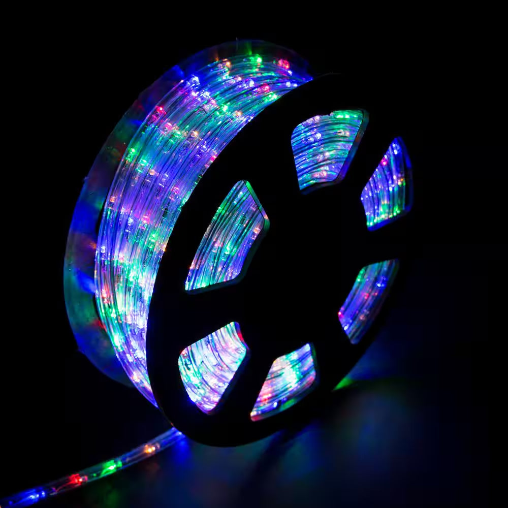 Outdoor 100 Ft. 110-Volt Plug-In Multi-Color Color Changing Light LED Color Changing Lights Rope Light