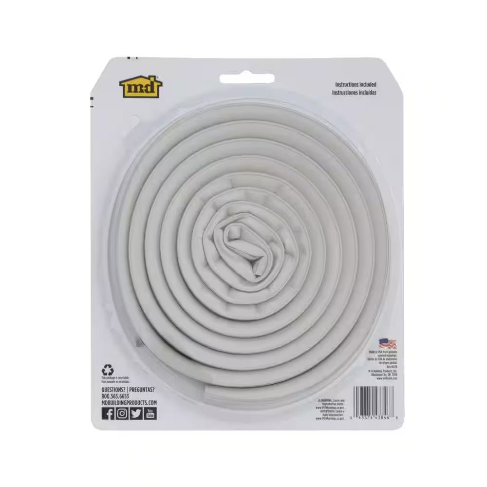 0.375 In. X 17 Ft. White Silicone Rubber Window Seal for Ex-Large Gaps Weatherstrip Roll