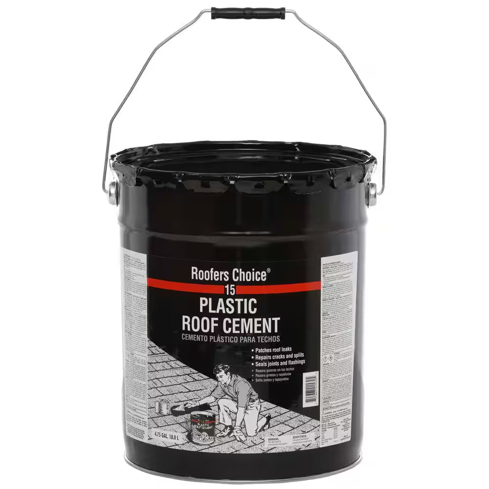15 Plastic Black Roof Cement 4.75 Gal.