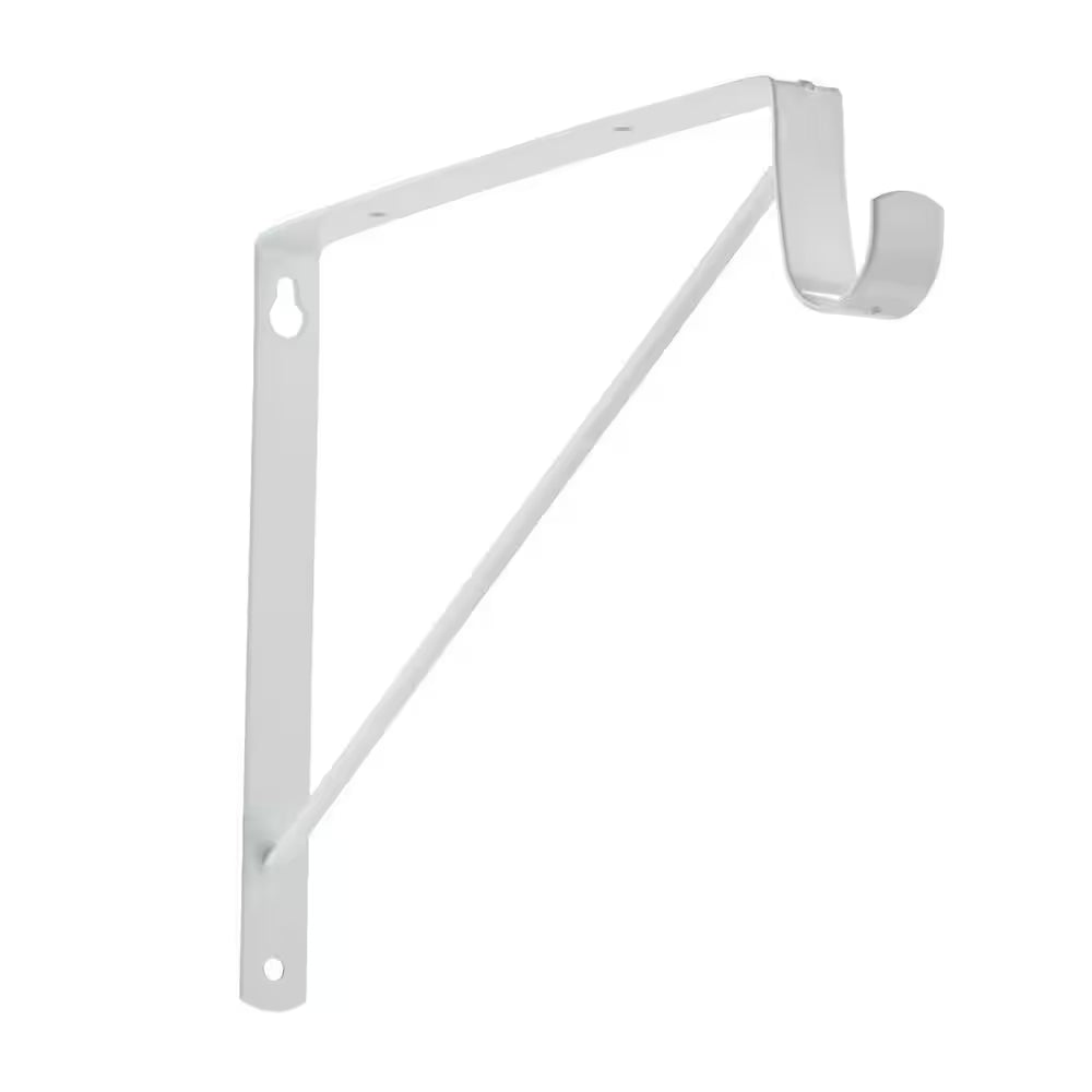 White Heavy-Duty Shelf Bracket and Rod Support