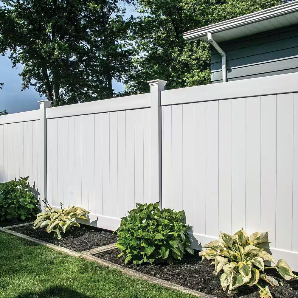 Linden 6 Ft. H X 8 Ft. W White Privacy Vinyl Fence Panel (Unassembled)