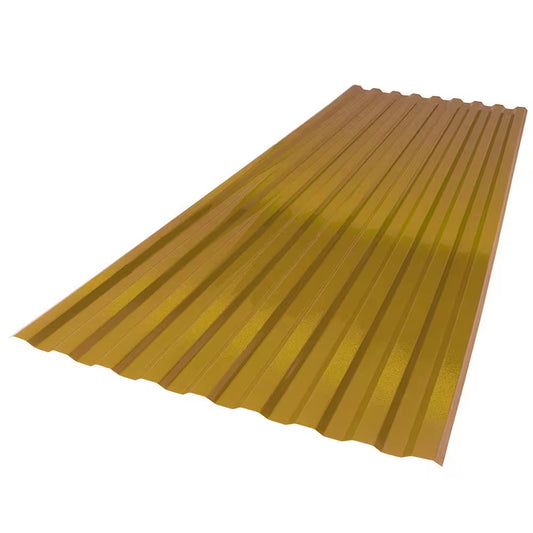 26 In. X 6 Ft. Corrugated Polycarbonate Roof Panel in Gold