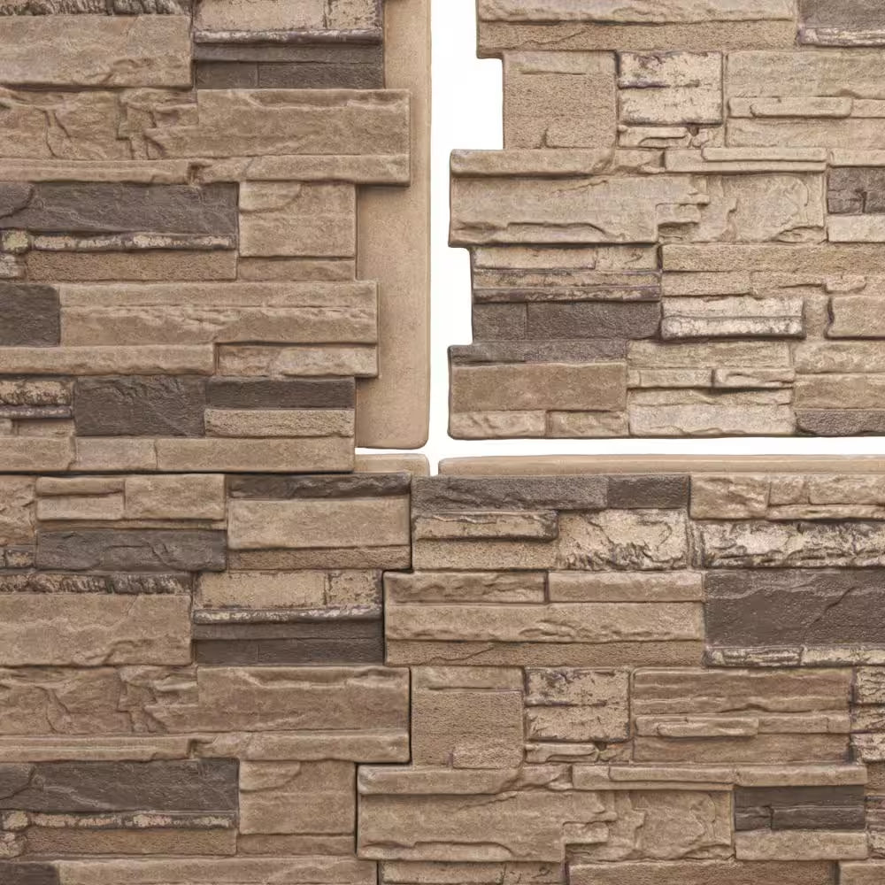 48-5/8 In. X 24-3/4 In. Cascade Stacked Stone, Stonewall Faux Stone Siding Panel