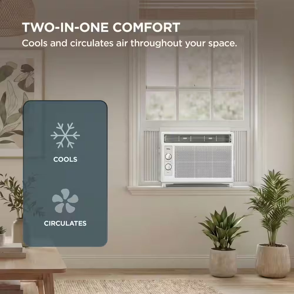 5,000 BTU (DOE) Mechanical Window Air Conditioner Cools 150 Sq. Ft. in White