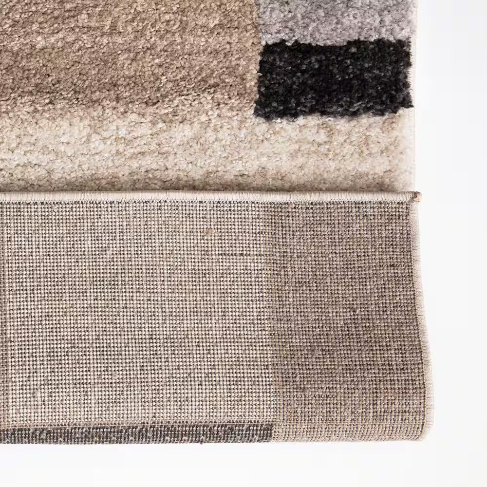 Square Multi-Colored 2 Ft. X 7 Ft. Geometric Runner Rug