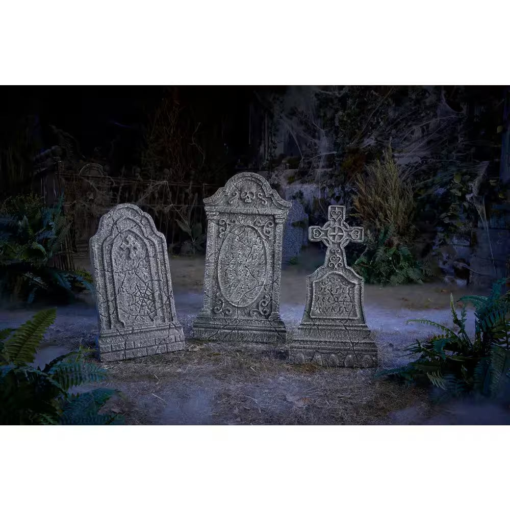 3 Piece Grave & Bones Tombstones