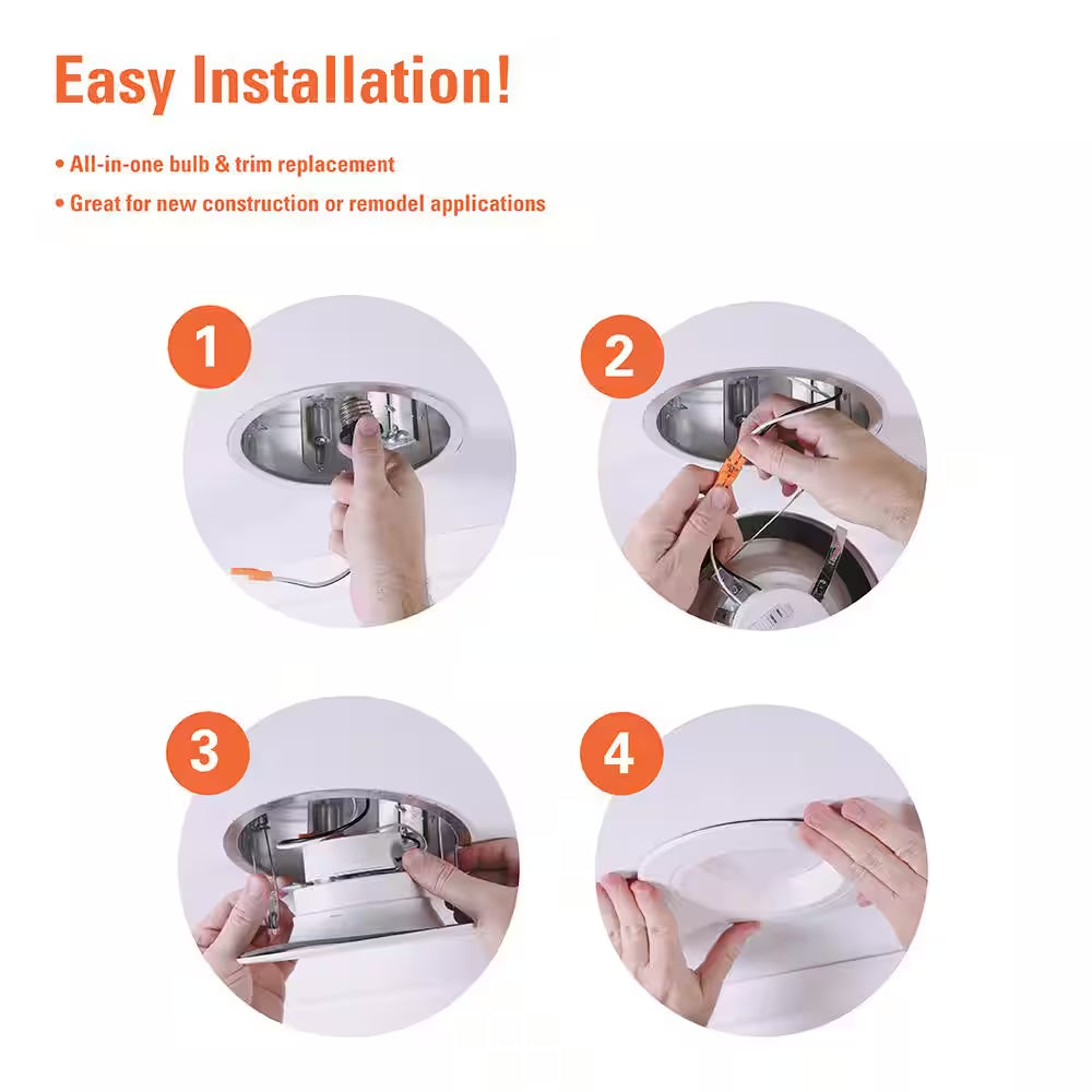 RL56 Series 5/6-Inch Recessed LED Retrofit Module. Selectable CCT Integrated LED Matte White, 600 Lumens