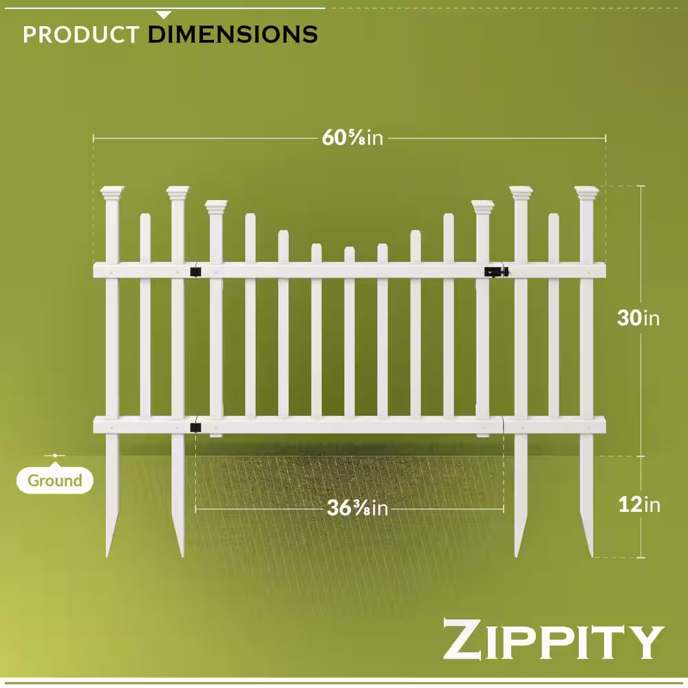 5 Ft. W X 2.5 Ft. H White Vinyl Washington Fence Gate Kit